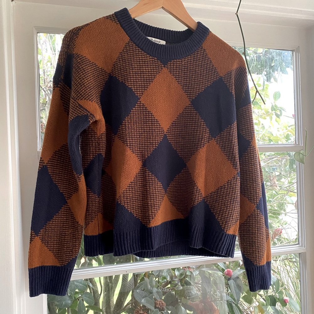 madewell plaid inkcheck sweater.
